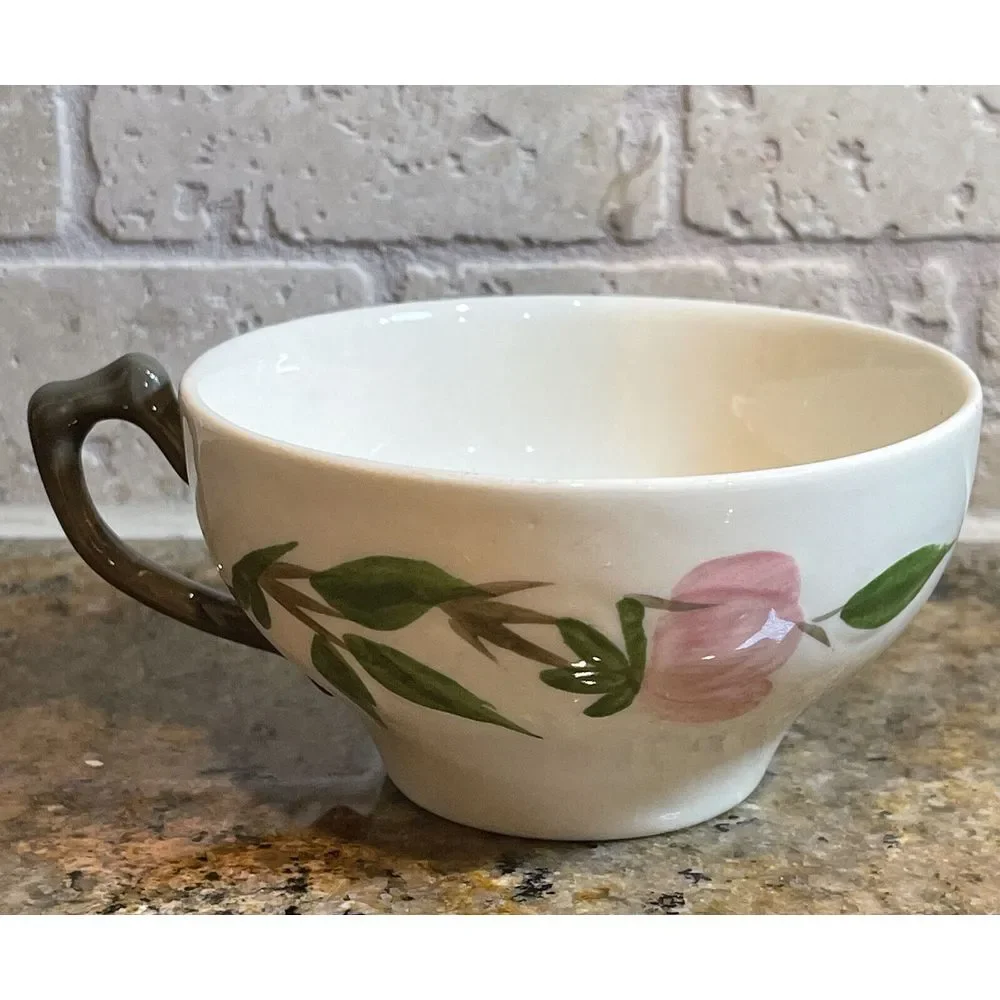 Franciscan Desert Rose‎ Tea Cup 4 Inch Pink Green Floral England Porcelain